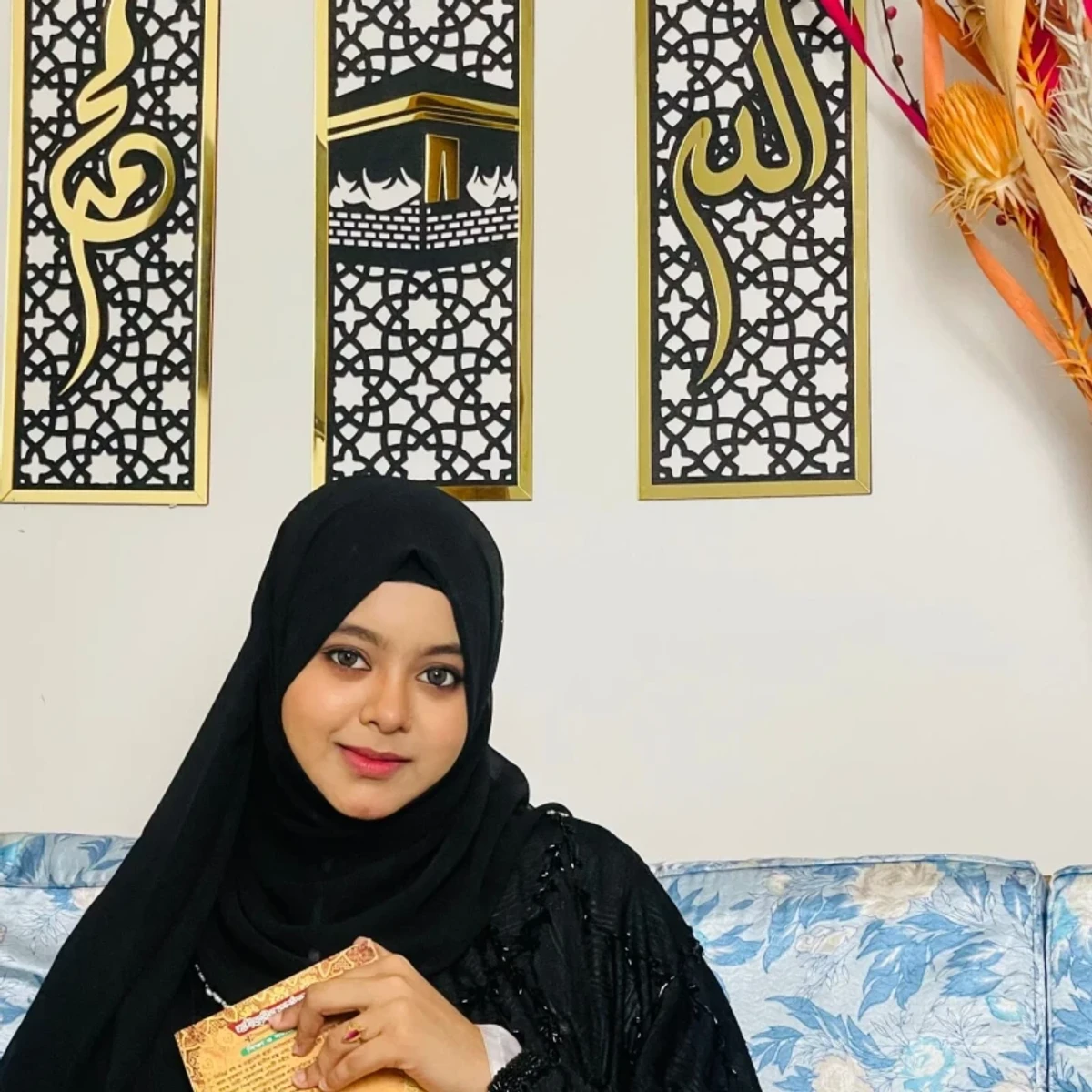 3-Piece Luxury Islamic Mirror Set – Kaaba - Allah Calligraphy in Golden Mirror Acrylic