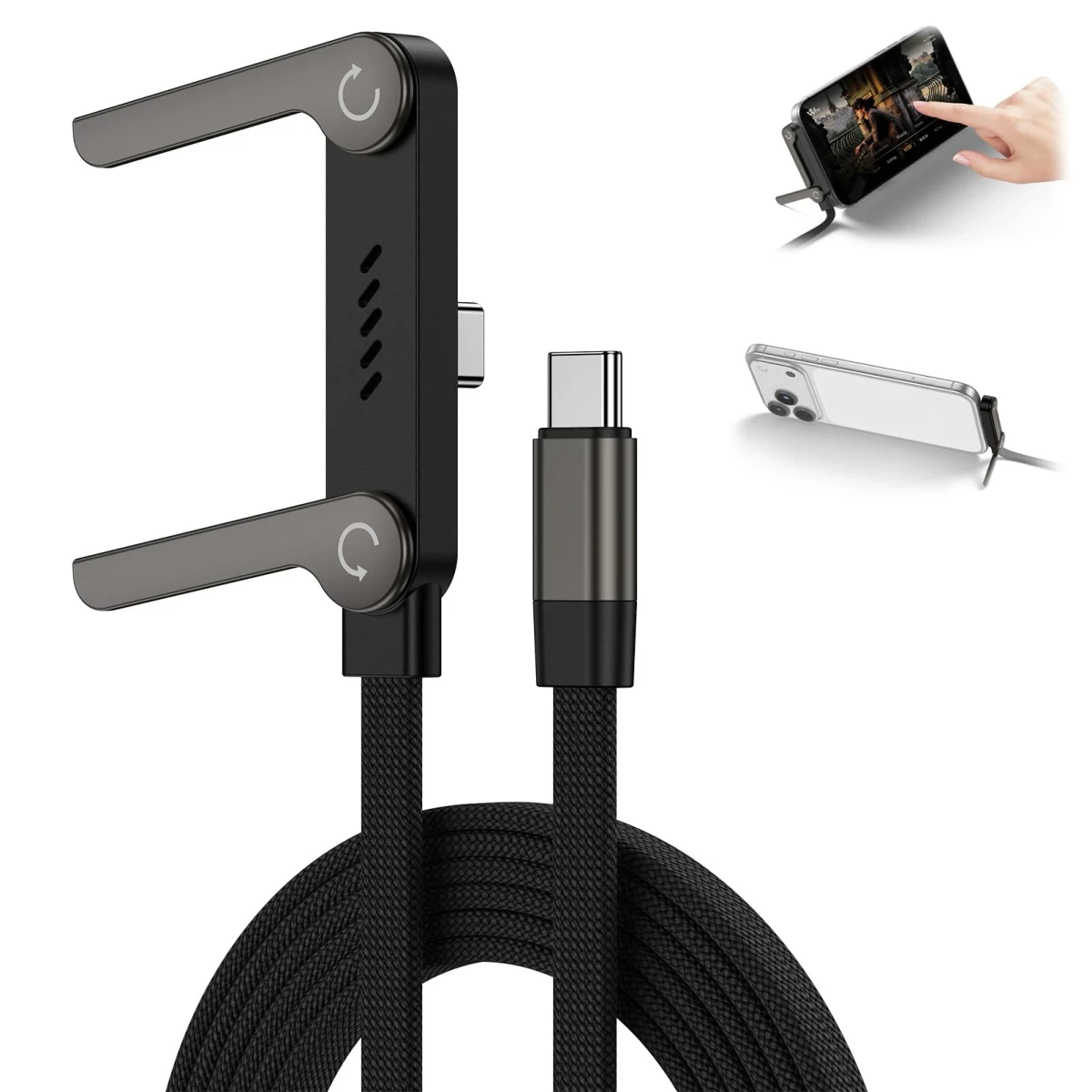 Type-B(USB) to Type-C (Android) Fast Charging Cable, 2-In-1 Gaming Desk Stand 2pcs