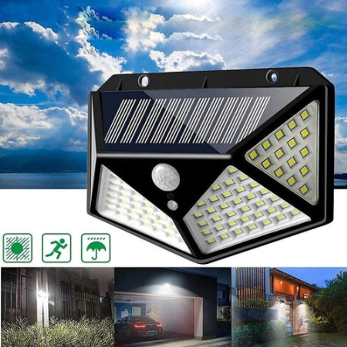100 LED 4-Surface Solar Light(2 pcs)