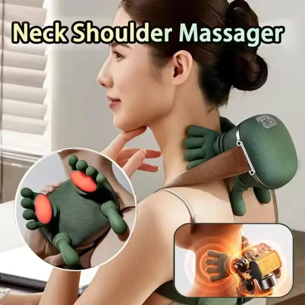 Best Quality 100% Original Premium 4D Neck & Shoulder Massager USB Type C Rechargeable Very Comfortable Realistic Hand Massager