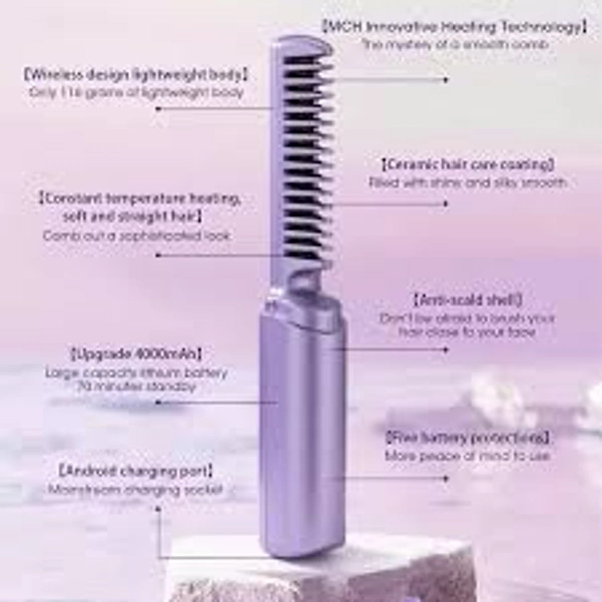 2 in 1 Wireless Hair Hot Comb