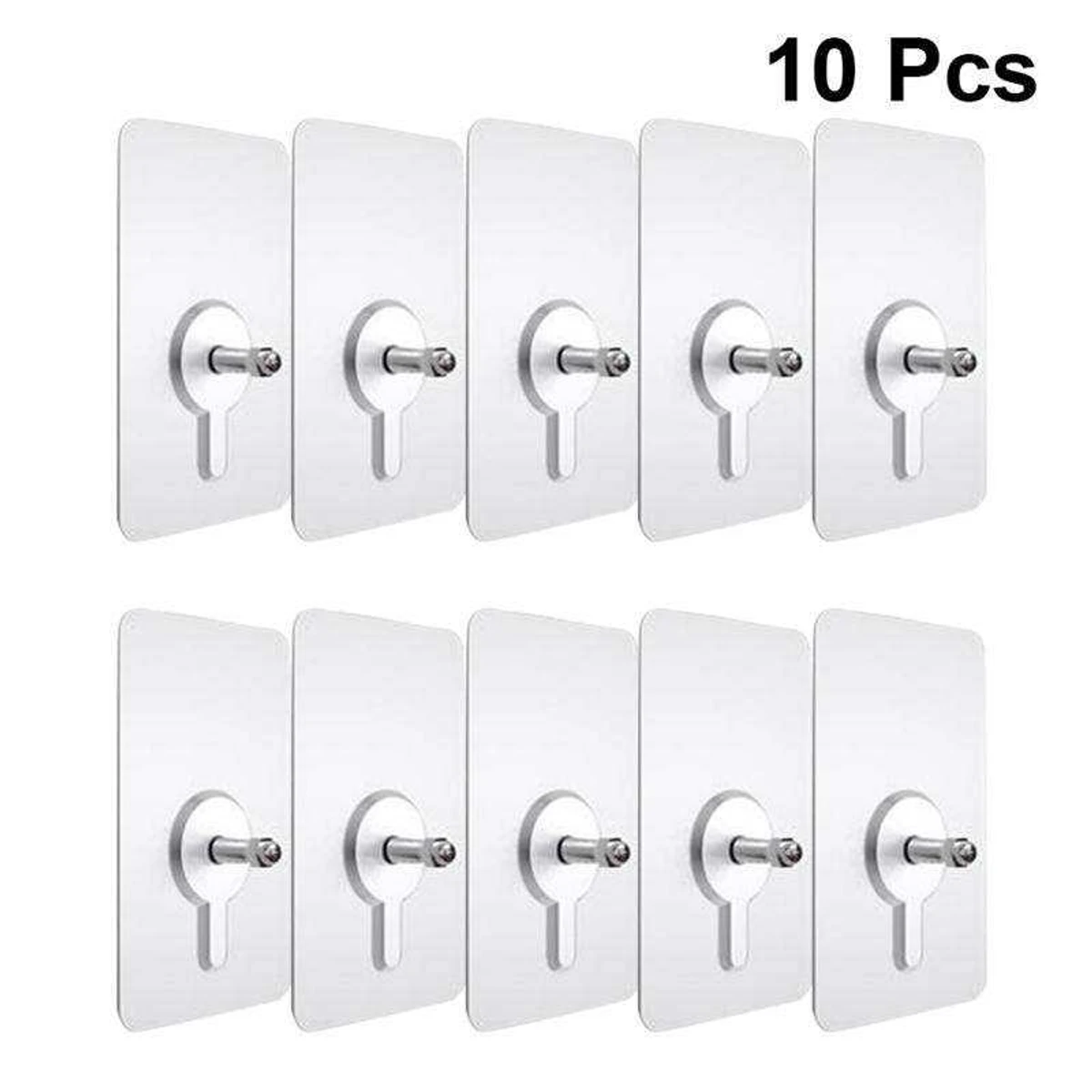 10Pcs Punch-Free Wall Hook Non-Marking Screw Stickers