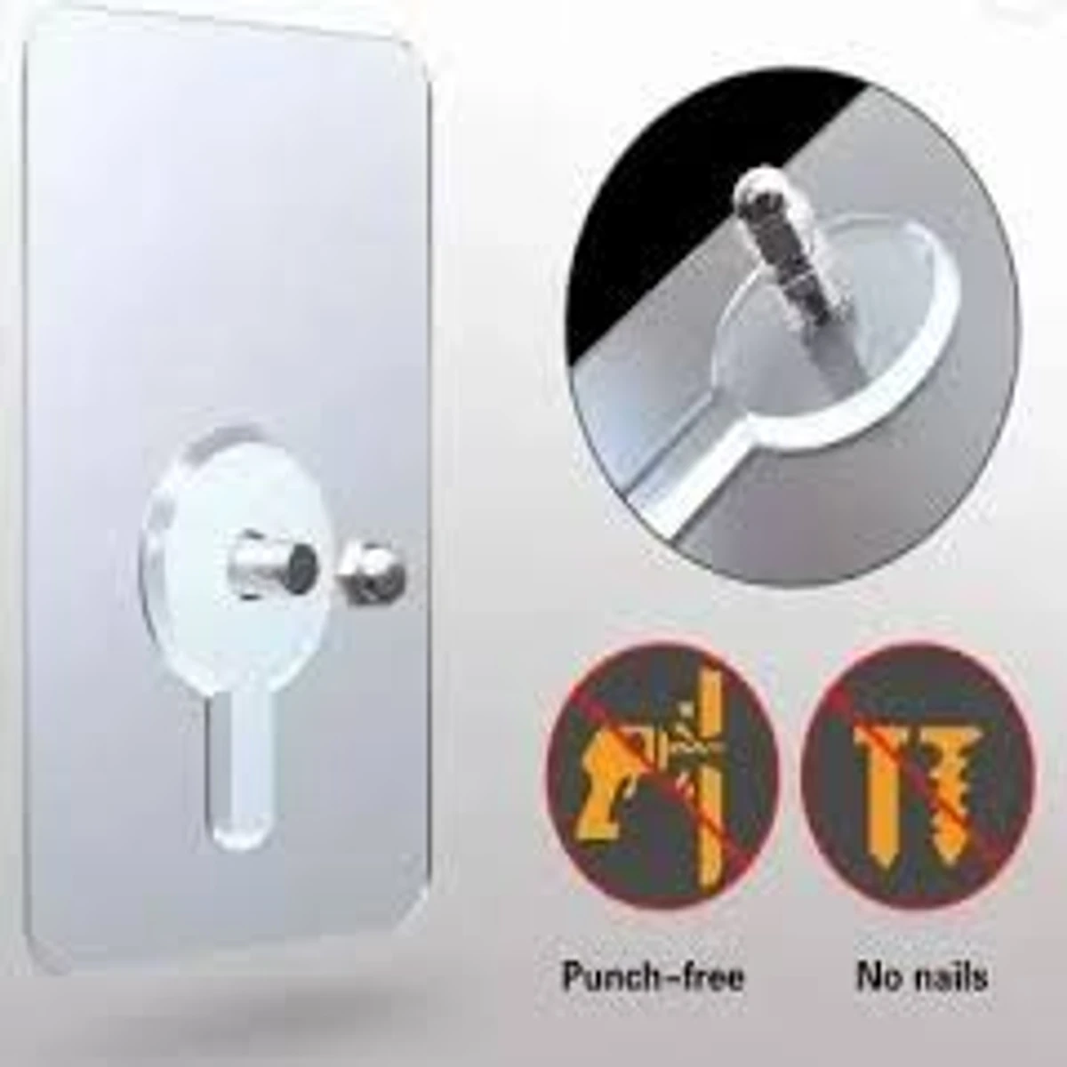 10Pcs Punch-Free Wall Hook Non-Marking Screw Stickers