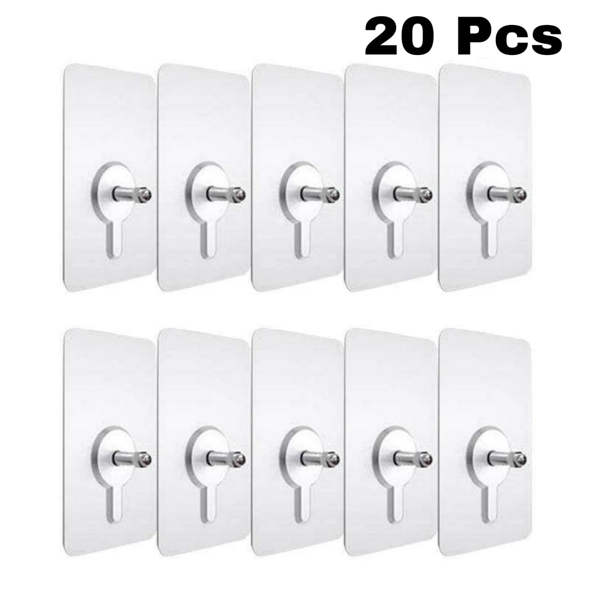 20 Pcs Punch-Free Wall Hook Non-Marking Screw Stickers