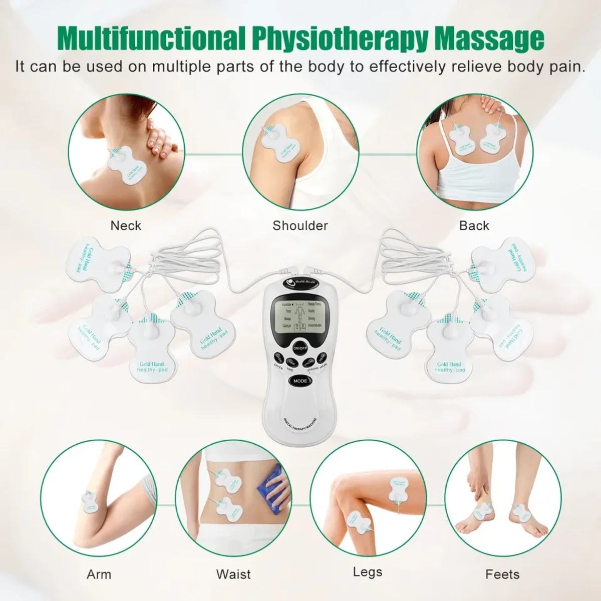 4 Pads Physiotherapy LCD Full Body Massager