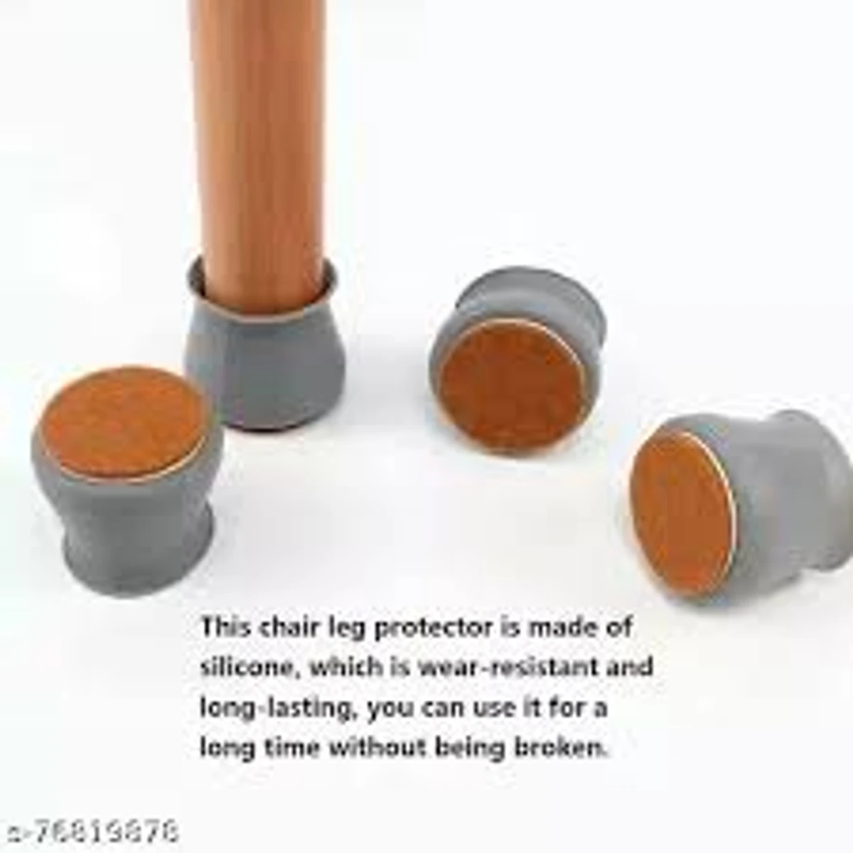 24 pcs Chair Leg Floor Protectors Felt Bottom Furniture Silicone Leg Caps, Chair Leg Covers to Reduce Noise, Easily Moving for Furniture Chair Feet,(Ash colour)