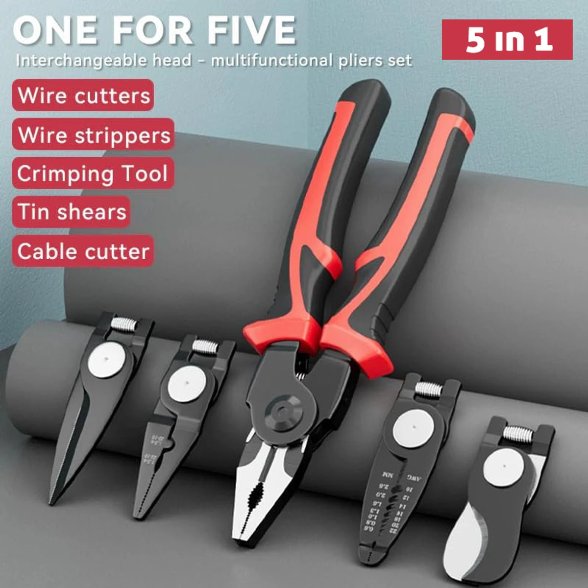 Easy & Fast Multifunctional 5 In 1 Replaceable Tools Set