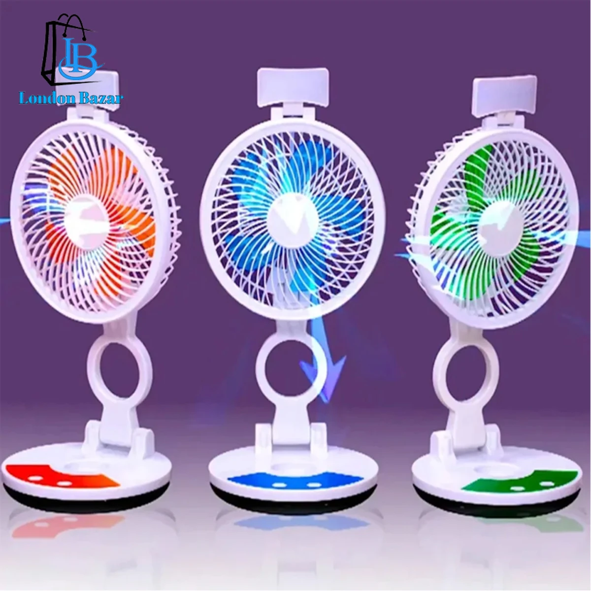 RECHARGEABLE TABLE FAN WITH LED LIGHT