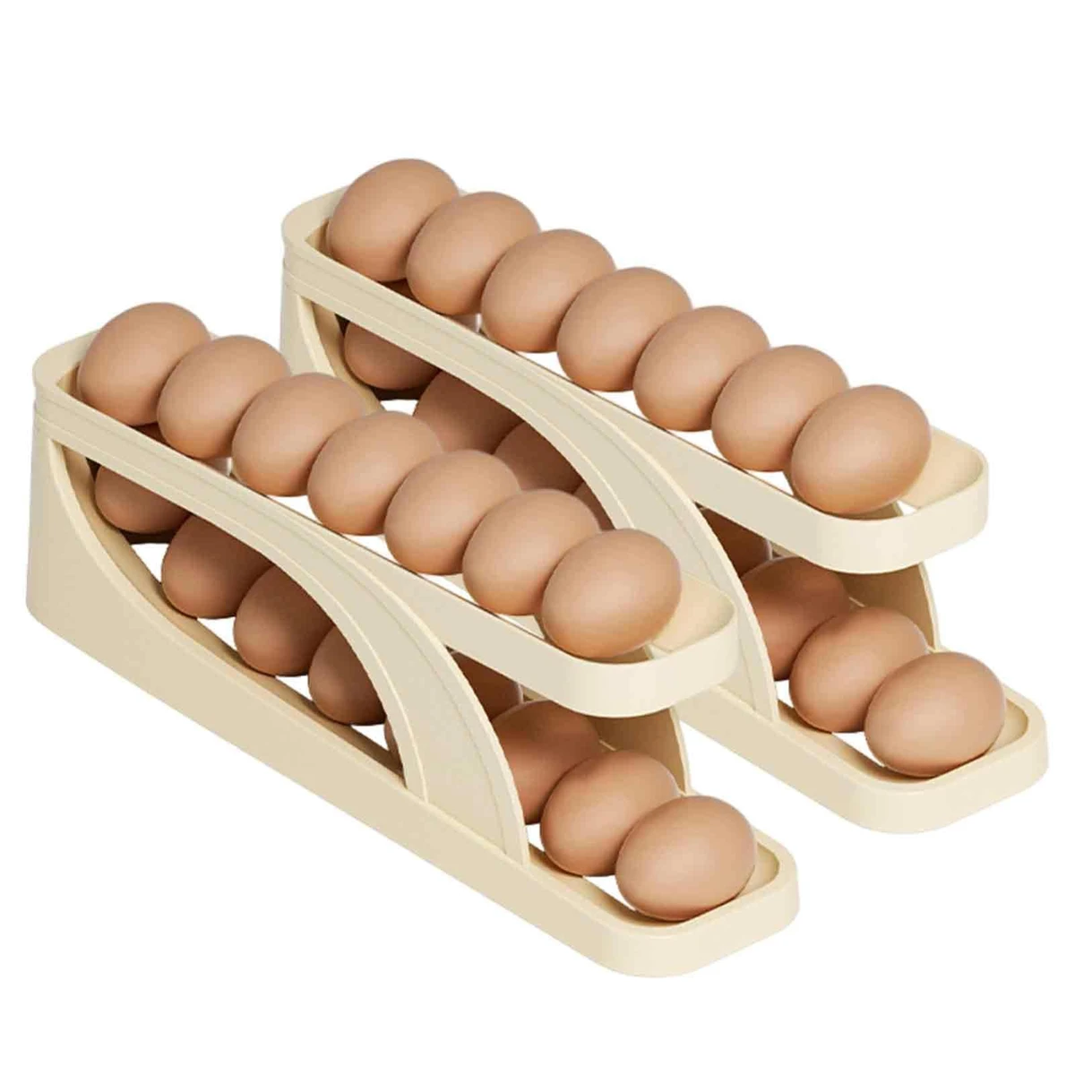 Plastic Automatic Rolling Egg Dispenser Holder (2 pcs)