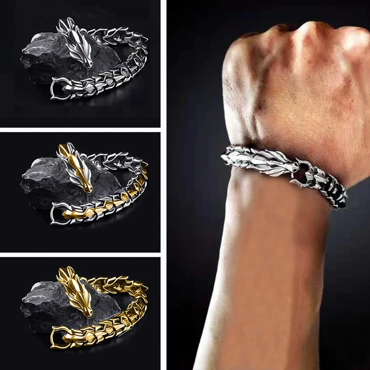 Stainless Steel Dragon Bracelet